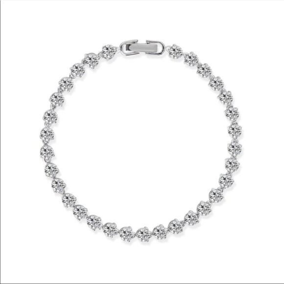 NEW 925 STERLING SILVER DIAMOND ROUND TENNIS BRACELET - Picture 2 of 6